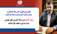   معاون وزیر تعاون، کار و رفاه اجتماعی و رئیس سازمان آموزش فنی و حرفه ای کشور از رشد 40 درصدی ارائه آموزش های مهارتی به 19 گروه مخاطب این سازمان در 9 ماه سال جاری نسبت به زمان مشابه خبر داد.