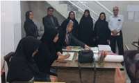 بازدید از کارگاه خیاطی در محله گلشهر مشهد با حضور   جلیلی معاون اداره آموزش استان  مشایخان رئیس مرکزخواهران نجمه مشهد خدنگی مسئول آموزش مرکز خواهران نجمه