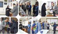 حضور   غلامرضا علیخانی معاونت اداری و پشتیبانی   ابوالفضل خبازی معاونت آموزش، پژوهش و برنامه ریزی   حسین خمسه مسئول ارزیابی عملکرد و امور شهرستانها در این مرکزآموزشی ، بازدید ازنمایشگاه مهارتی بانوی ماهر ، دیدار ،گفتگو و اهدای شاخه گل به مربیان آموزشی در مرکز آموزش فنی وحرفه ای خواهران نجمه مشهد 