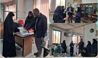 بازدید «امیر طالبیان شریف رئیس اداره سنجش و صلاحیت حرفه‌ای استان»و «خانم رضایی معاونت این اداره» از فرآیند برگزاری آزمون های عملی در کارگاه‌های آموزشی مرکز و روند انجام امور مربوط به آزمون های مرکز آموزش فنی و حرفه ای خواهران نجمه مشهد