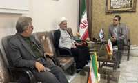نشست مشترک میثم حیدری عهده دار امور اجرایی مرکز آموزش فنی و حرفه ای چناران و حجت‌الاسلام مصطفائیان رئیس ستاد اقامه نماز این شهرستان